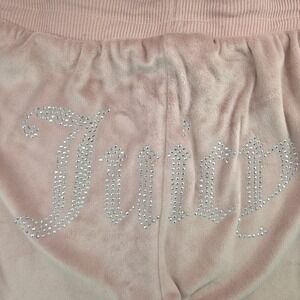 Juicy Couture Velour Pajama Pants Womens M Pink Rhinestone Y2K Loungewear Sleep